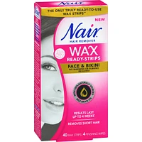 Wax Ready-Strips for Face and Bikini with 100% Naturally Sourced Rice Bran Oil