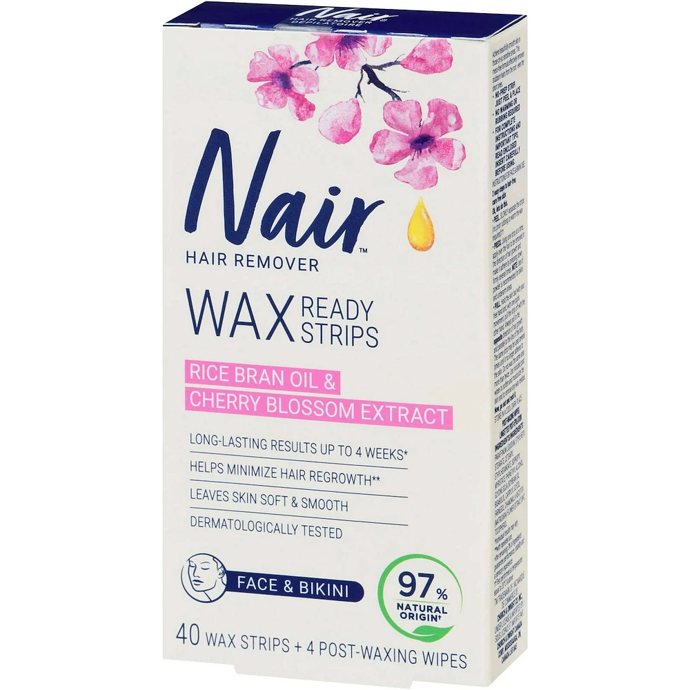 Wax Ready-Strips for Face and Bikini with 100% Naturally Sourced Rice Bran Oil