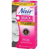 Wax Ready-Strips for Face and Bikini with 100% Naturally Sourced Rice Bran Oil