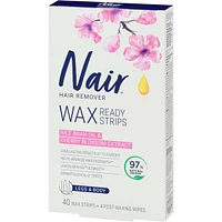 Wax Ready-Strips for Legs and Body with 100% Naturally Sourced Rice Bran Oil