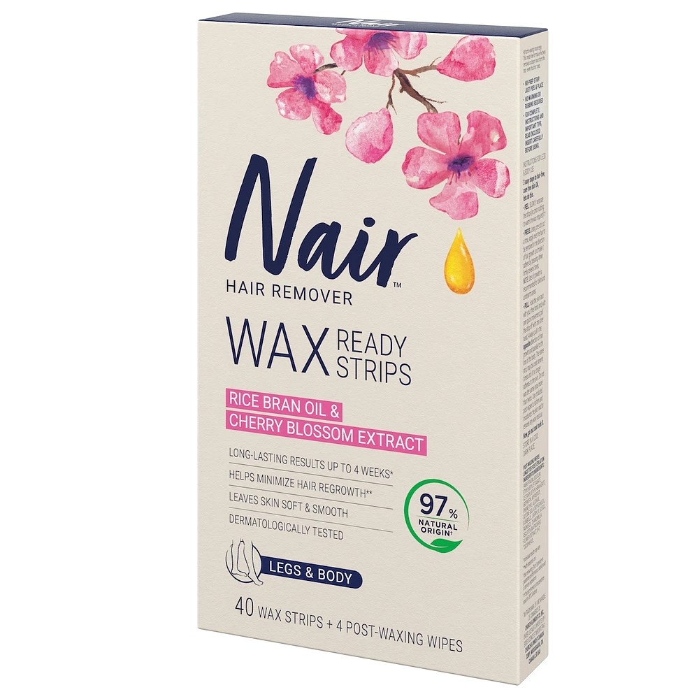 Wax Ready-Strips for Legs and Body with 100% Naturally Sourced Rice Bran Oil