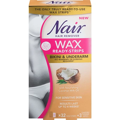 Wax Ready-Strips for Bikini and Underarm with Coconut Milk Oil Extract
