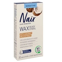 Bandes de cire prêtes à utiliser pour le bikini et les aisselles avec de l’extrait d’huile de lait de noix de coco