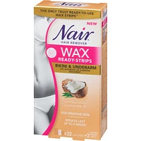 Wax Ready-Strips for Bikini and Underarm with Coconut Milk Oil Extract