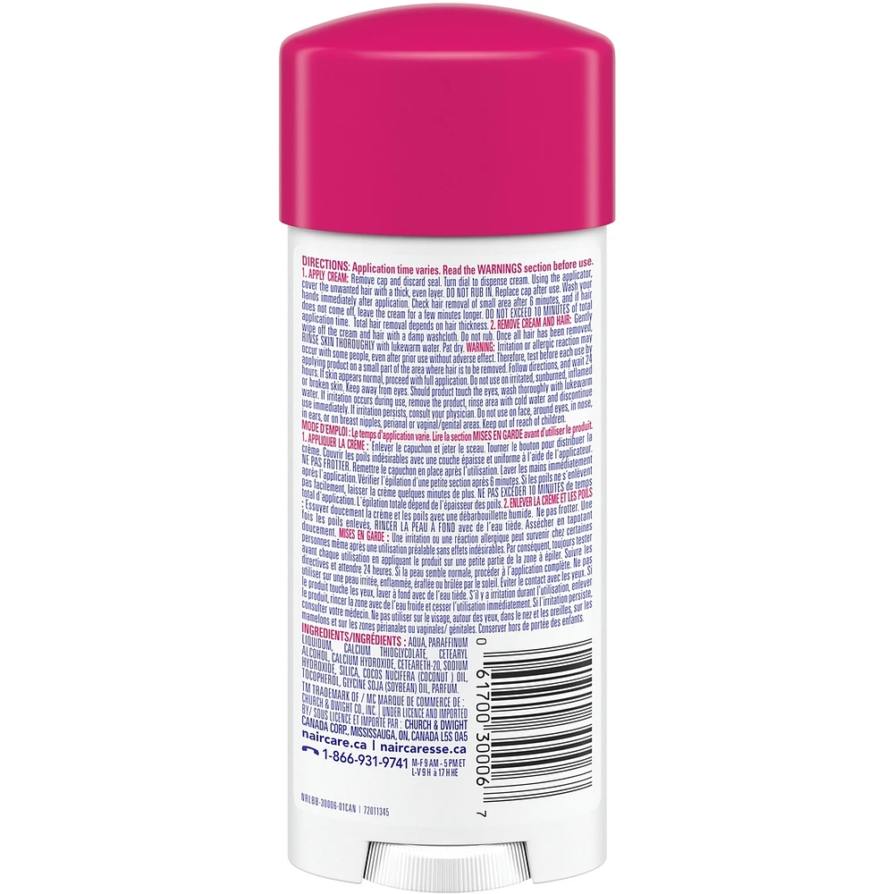 Glides Away Sensitive Formula Hair Remover for Bikini, Arms and Underarms with 100% Natural Coconut Oil plus Vitamin E