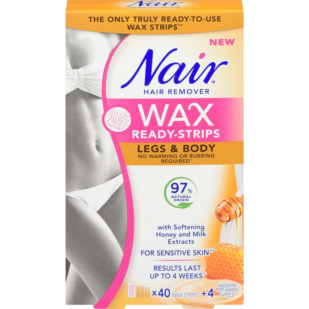 Wax Ready-Strips for Legs and Body with Honey and Milk Extracts