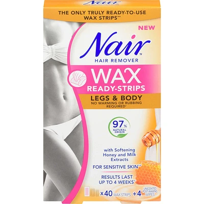 Wax Ready-Strips for Legs and Body with Honey and Milk Extracts