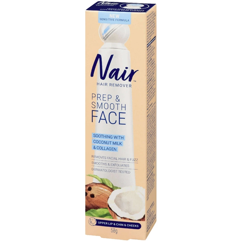 Prep & Smooth Face Hair Removal Cream - Soothing With Coconut Milk & Collagen