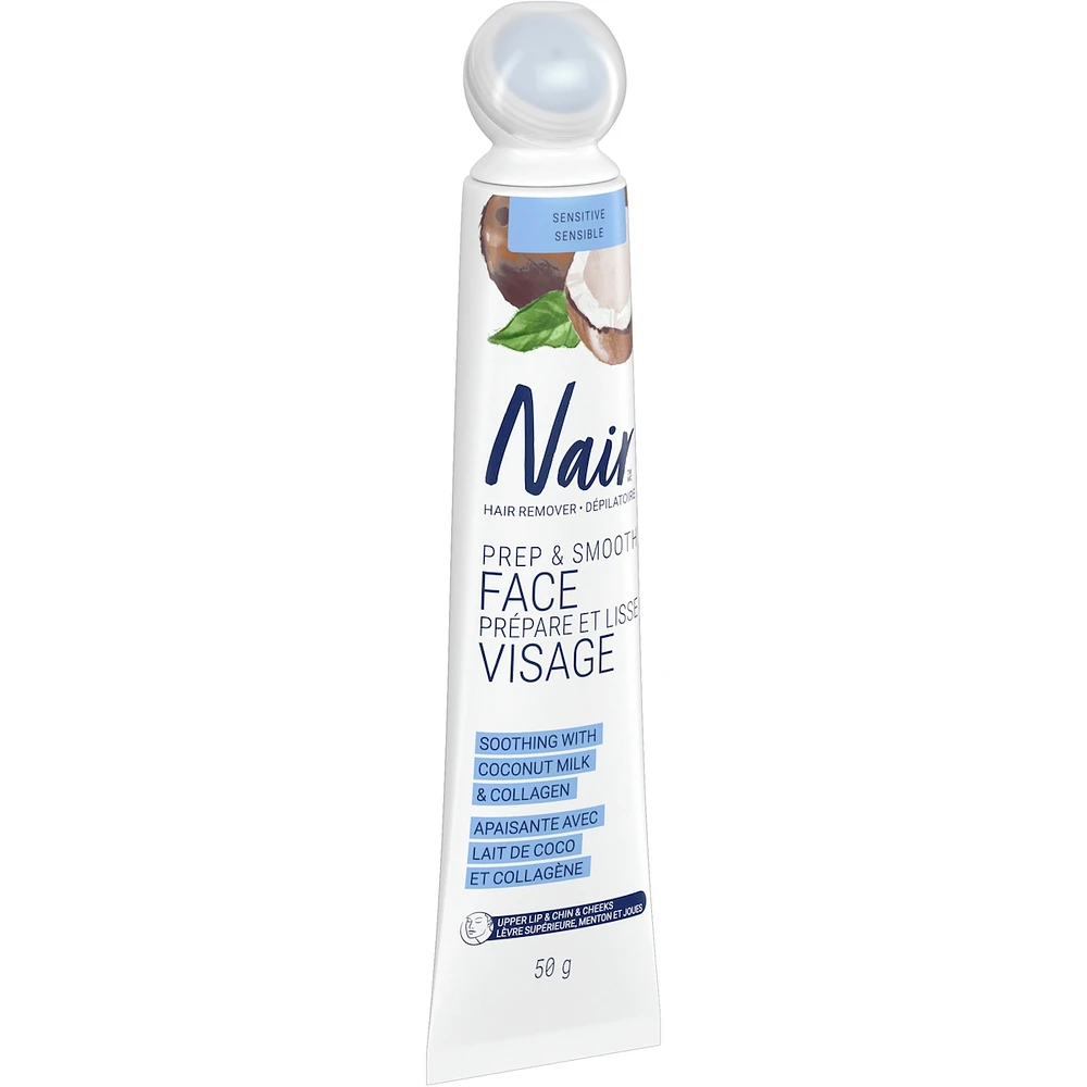 Prep & Smooth Face Hair Removal Cream - Soothing With Coconut Milk & Collagen