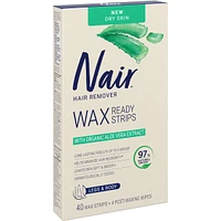 Wax Ready Strips for Dry Skin with Organi Aloe Vera Extract