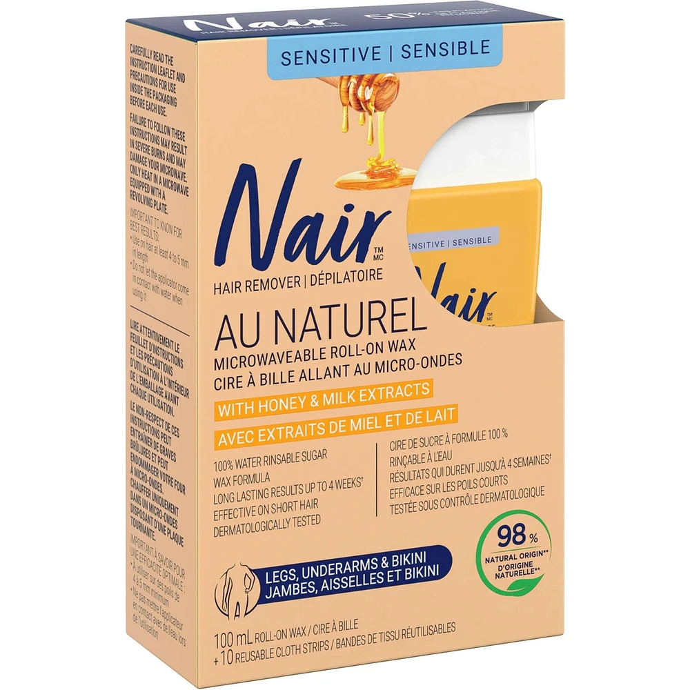Au Naturel Roll-On Wax Remover with Honey & Milk Extracts