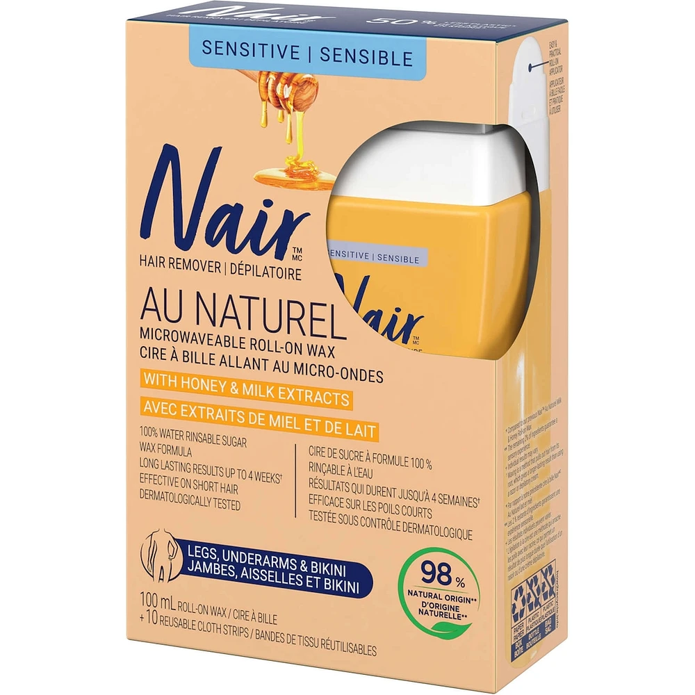 Au Naturel Roll-On Wax Remover with Honey & Milk Extracts