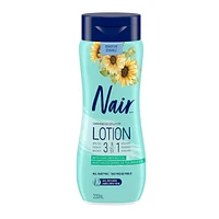 Nair 3-in-1 Hair Removal Lotion for Sensitive Skin with Sunflower Seed Oil and Green Tea Extract, 233 mL