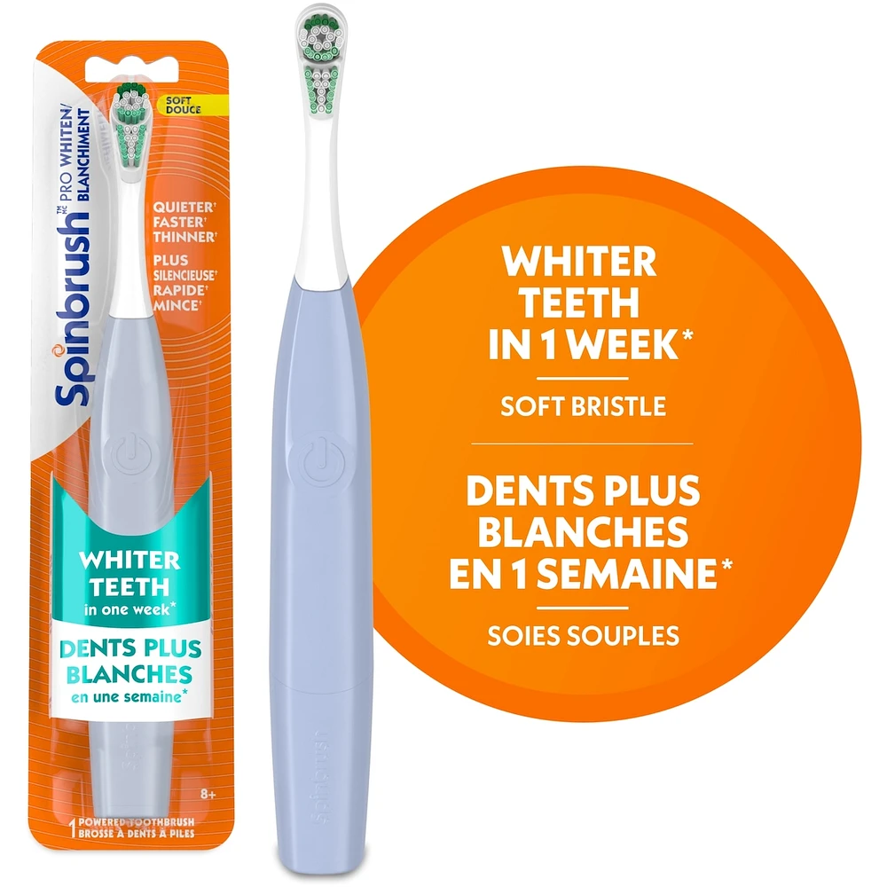 Spinbrush™ PRO WHITEN Battery Toothbrush, Soft