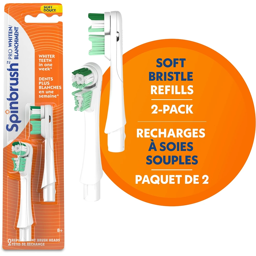 Spinbrush™ PRO WHITEN Replacement Heads, Soft