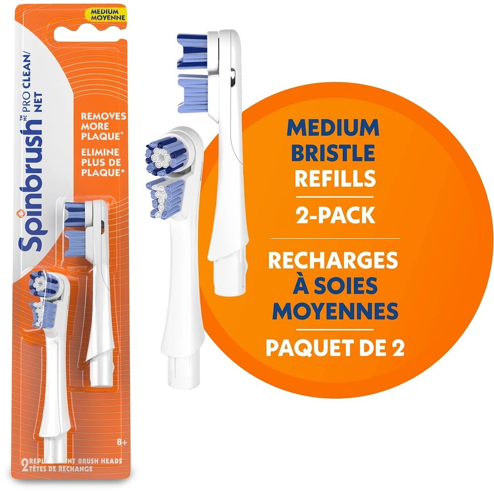 Spinbrush™ PRO CLEAN Replacement Heads, Medium