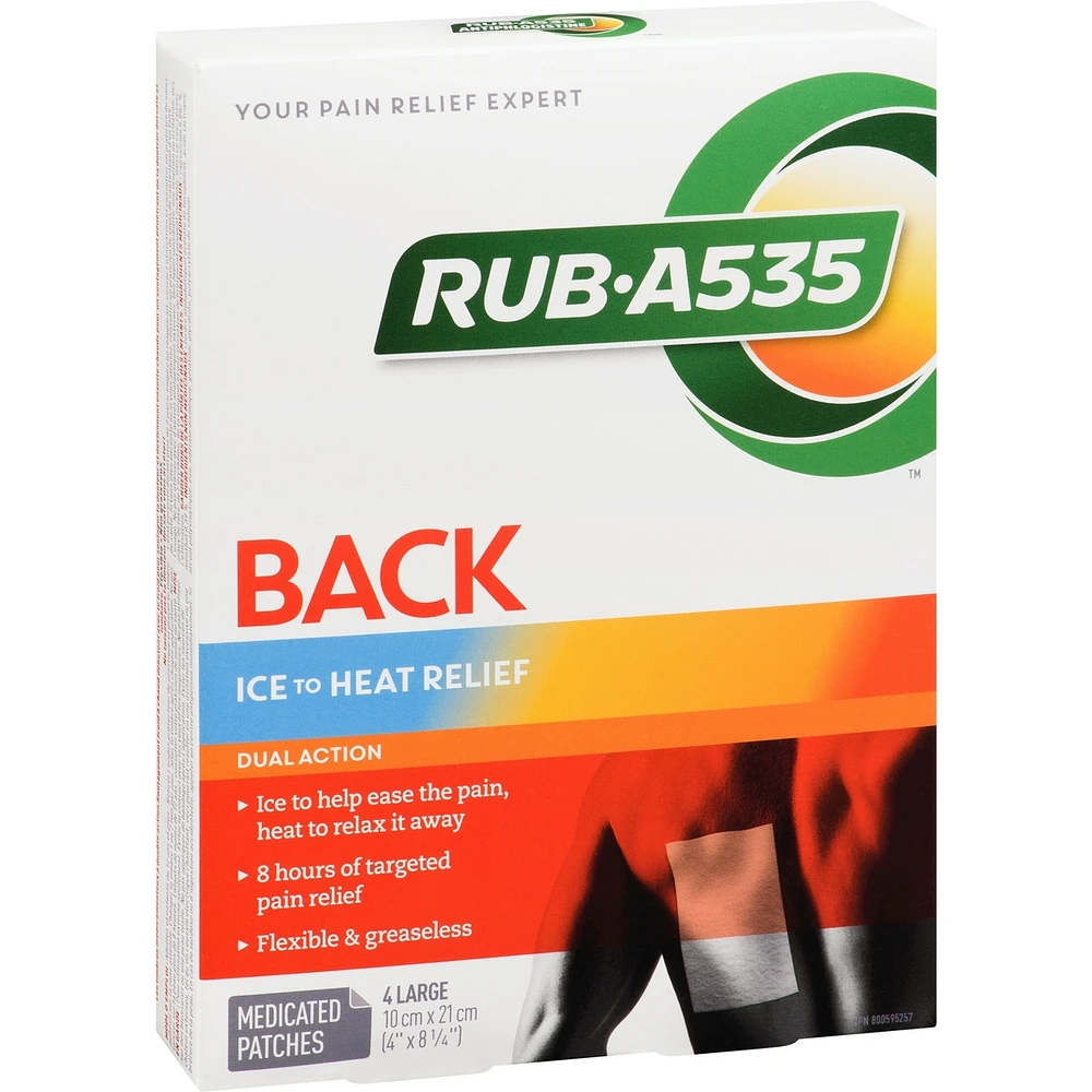 Back Ice to Heat Pain Relief Patches