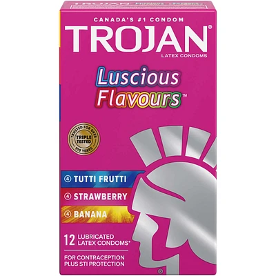Condoms lubrifiés colorés Saveurs sensuelles