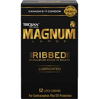 Magnum Ribbed Large Size Lubricated Condoms