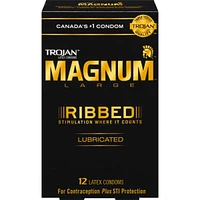 Magnum Ribbed Large Size Lubricated Condoms
