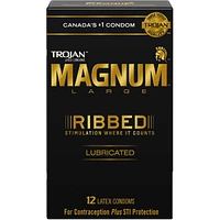 Magnum Ribbed Large Size Lubricated Condoms