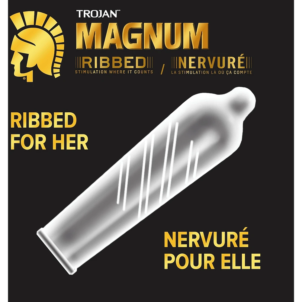 Magnum Ribbed Large Size Lubricated Condoms