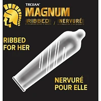 Magnum Ribbed Large Size Lubricated Condoms