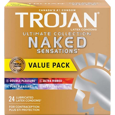 Condoms lubrifiés Sensations nues Collection ultime  format varié
