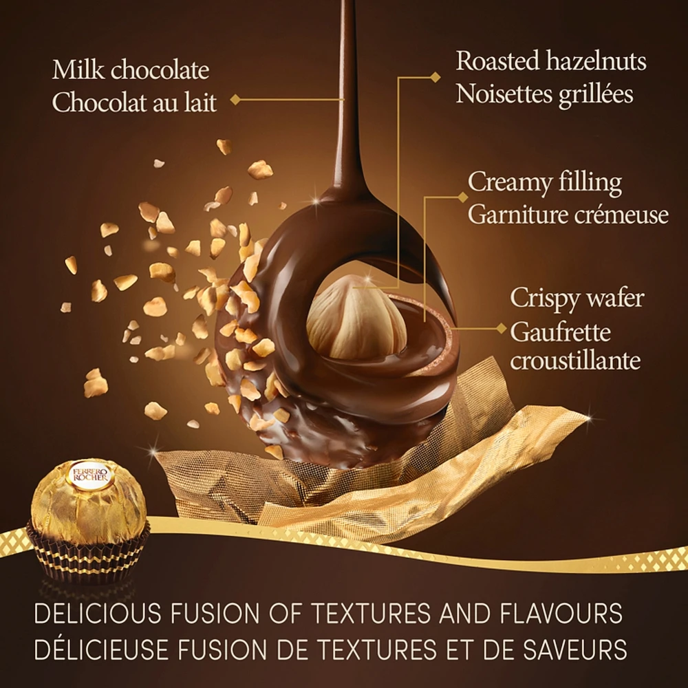Boîte de 16 pralines au chocolat et aux noisettes Ferrero Rocher