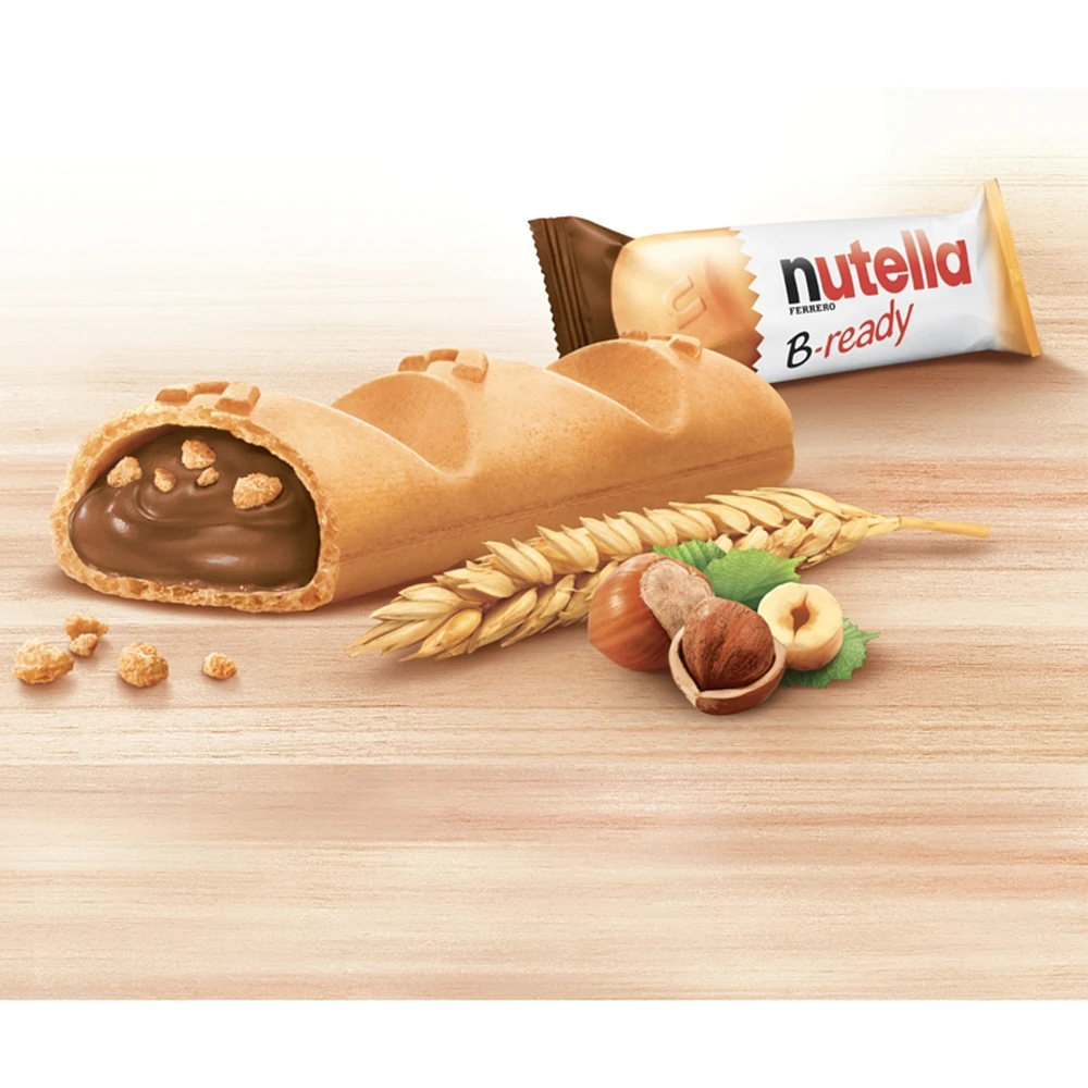 B-READY, Snack Bars, Crunchy wafer filled with delicious NUTELLA, 6 bars per pack