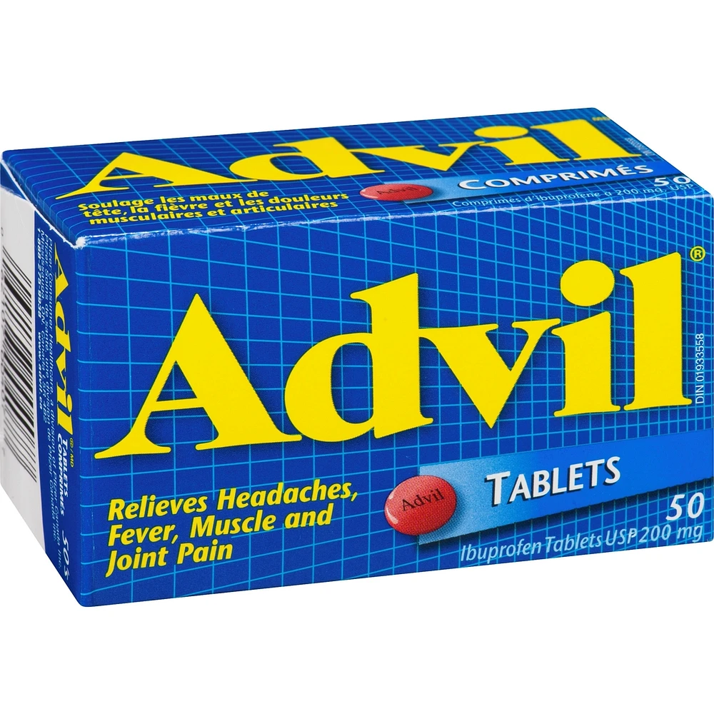 Advil Comprimés de 200 mg d'Ibuprofène USP Comprimés