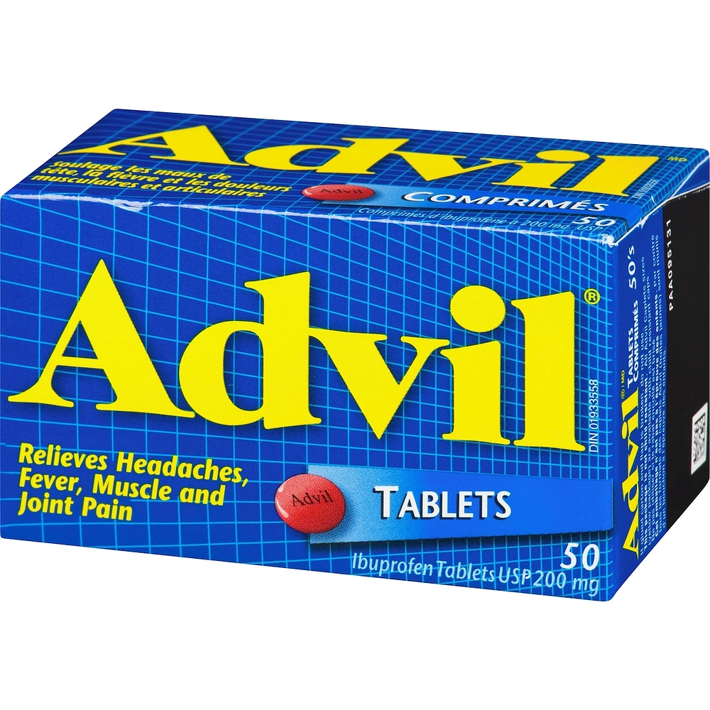 Advil Comprimés de 200 mg d'Ibuprofène USP Comprimés