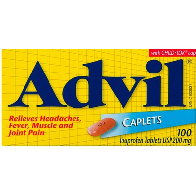 Advil Comprimés de 200 mg d'Ibuprofène USP 100 Caplets