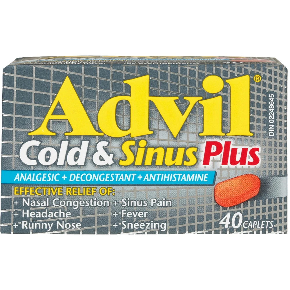 Cold & Sinus Plus Analgesic + Decongestant + Antihistamine 40 Caplets