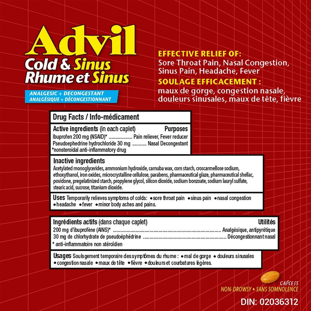 Cold & Sinus Analgesic + Decongestant 40 Caplets