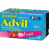 Junior Strength Advil Pain Reliever and Fever Reducer Ibuprofen Chewable Tablets, Fruit