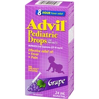 Advil Pediatric Drops for Infants for Fever and Pain Relief, Grape, 24 mL
