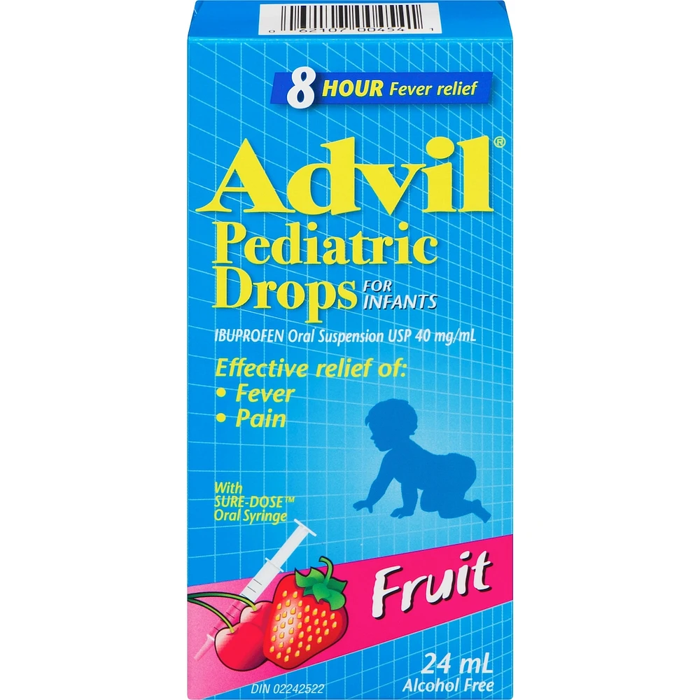 Advil Pediatric Drops for Infants for Fever and Pain Relief, Fruit, 24 mL
