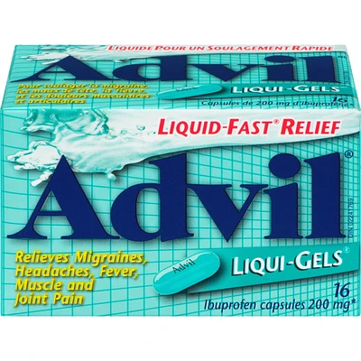 Advil Regular Strength Liqui-Gels Ibuprofen Capsules for Headaches and Pain Relief, 200 mg
