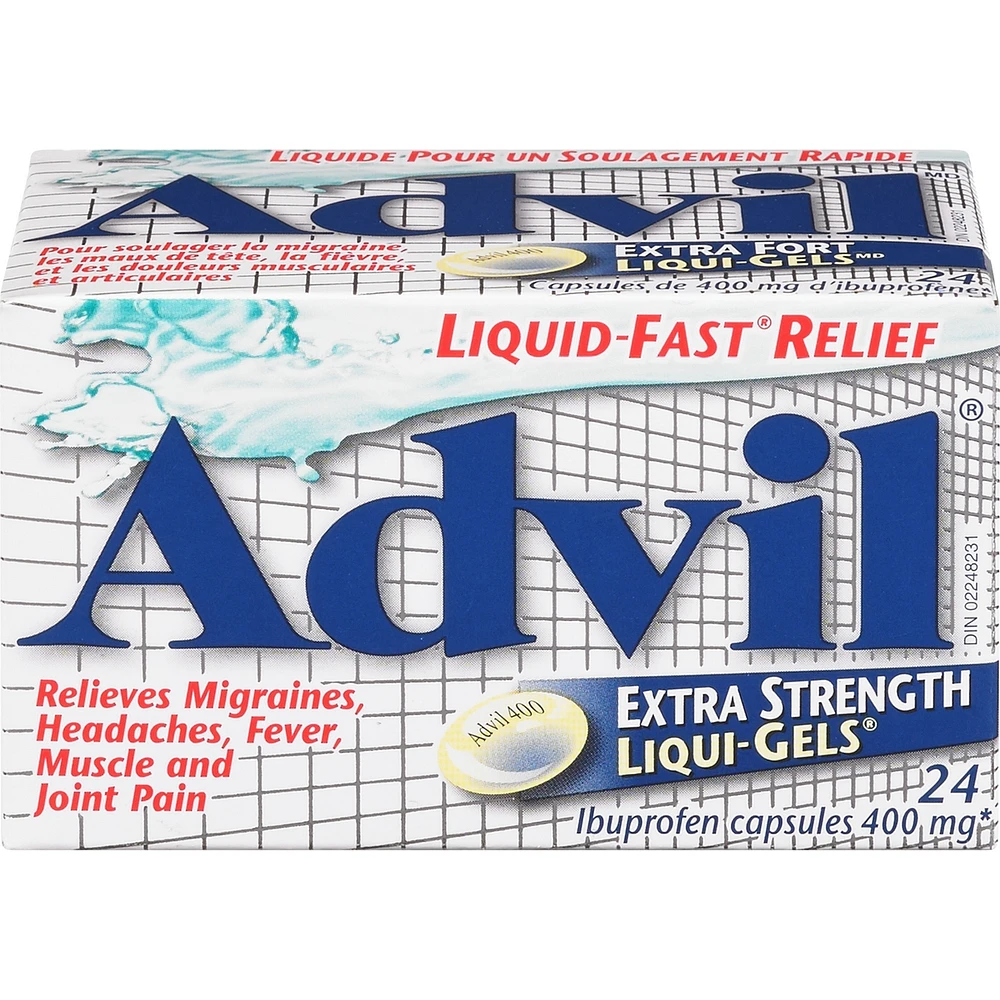 Advil Extra Strength Liqui-Gels for Headaches, Migraines, and Pain Relief, 400 mg Ibuprofen