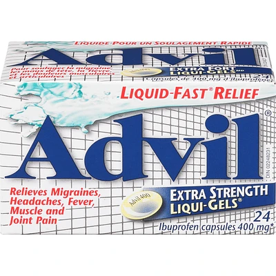 Advil Extra Strength Liqui-Gels for Headaches, Migraines, and Pain Relief, 400 mg Ibuprofen