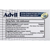 Advil Extra Strength Liqui-Gels for Headaches, Migraines, and Pain Relief, 400 mg Ibuprofen