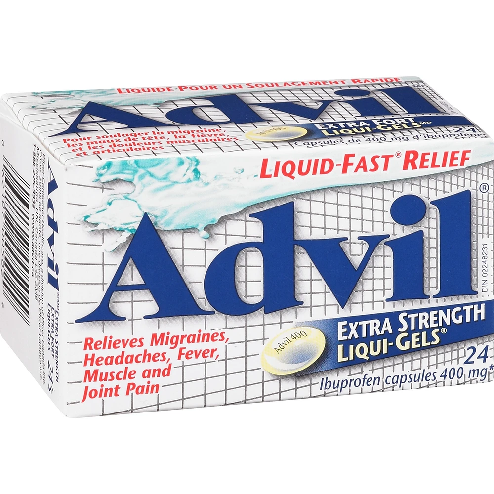 Advil Extra Strength Liqui-Gels for Headaches, Migraines, and Pain Relief, 400 mg Ibuprofen