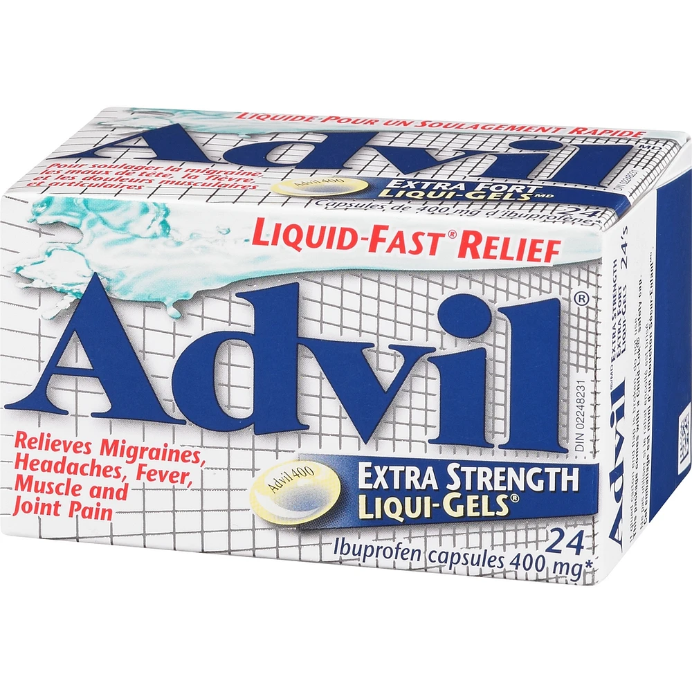 Advil Extra Strength Liqui-Gels for Headaches, Migraines, and Pain Relief, 400 mg Ibuprofen