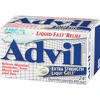 Advil Extra Strength Liqui-Gels for Headaches, Migraines, and Pain Relief, 400 mg Ibuprofen