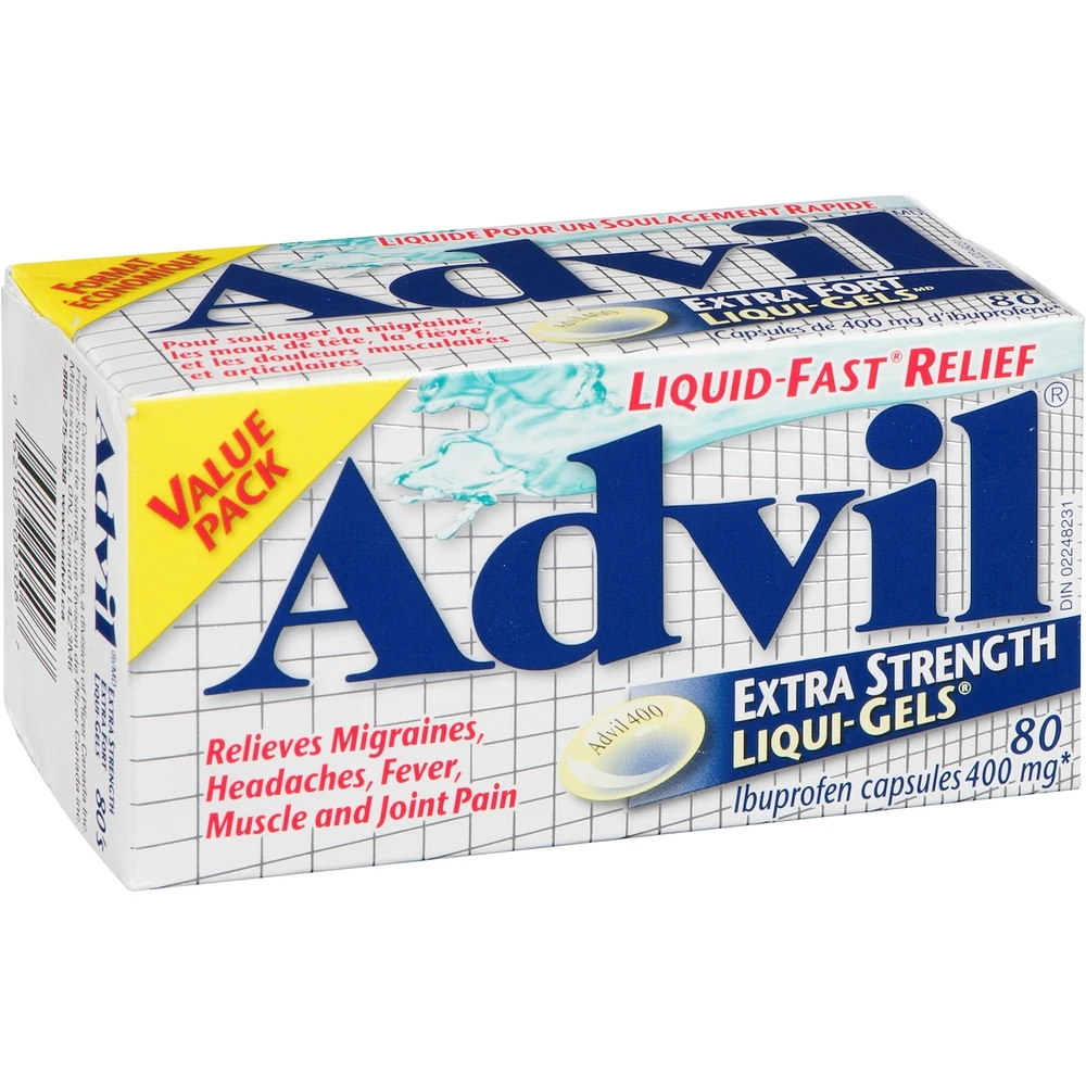 Advil Capsules de 400 mg d'Ibuprofène Extra Fort Liqui-Gels