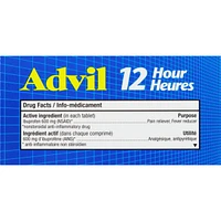 Advil 12 heures, pour un soulagement prolongé de la douleur, 600 mg d’ibuprofène