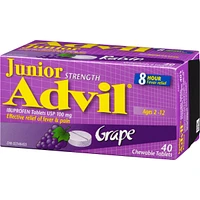 Advil Junior Comprimés d'ibuprofène à 100 mg, USP, Raisin