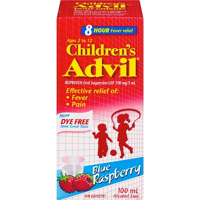 Advil pour Enfants Suspension, Sans Colorant, Framboise bleue