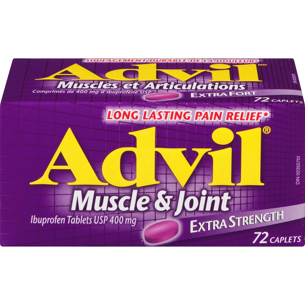 Advil Muscle and Joint Extra Strength Caplets for Inflammation Pain Relief, 400 mg Ibuprofen, 72 Count